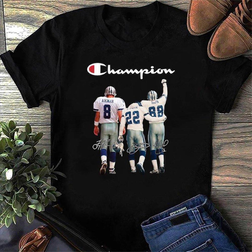 Troy Aikman Emmitt Smith Michael Irvin Cowboys Legend T-Shirt